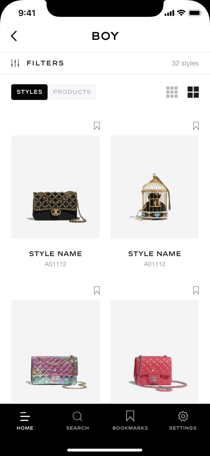 CHANEL retail catalogue screen 2