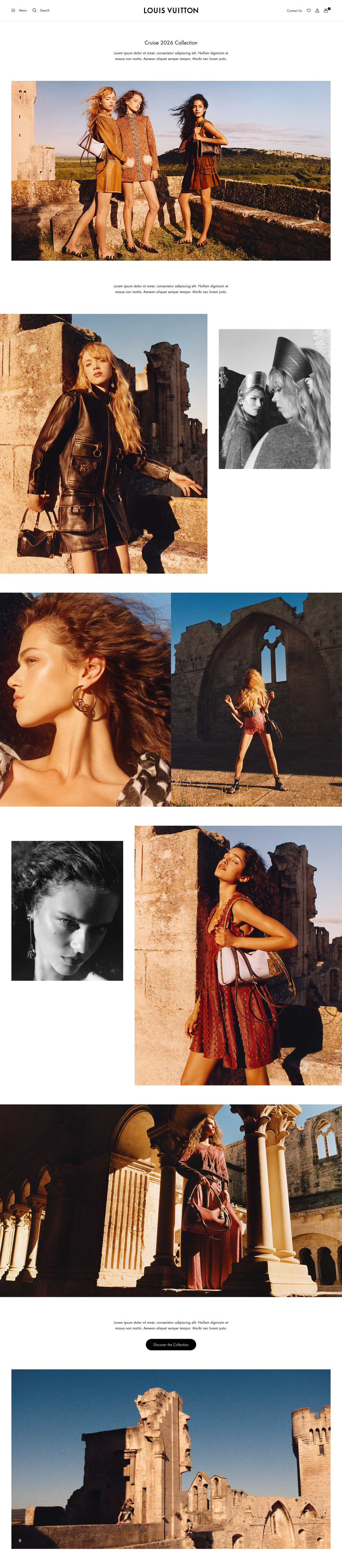 Louis Vuitton desktop Cruise 2026 collection page